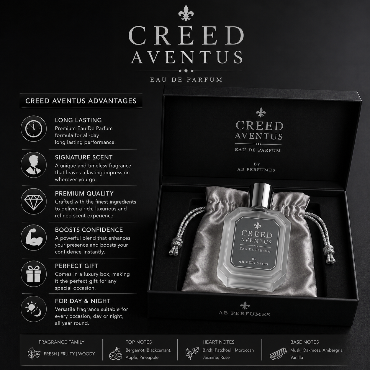 CREED AVENTUS Eau De Parfum 50ml By AB PERFUMES