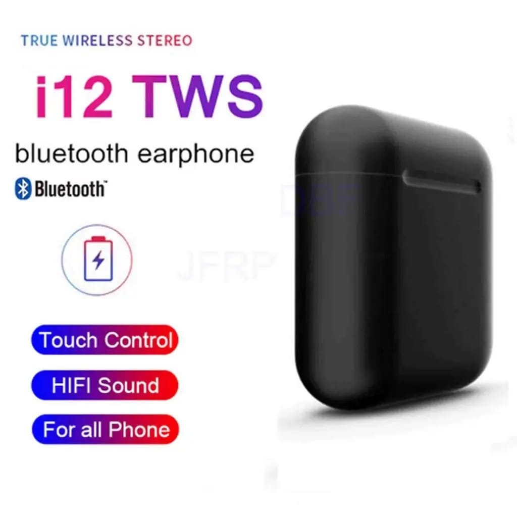 i12 TWS Wireless Earbuds | Bluetooth Earphones with Charging Case | Touch Control | HD Stereo Sound