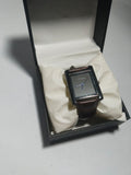 Cartier Style Square Black Dial Brown Leather Watch
