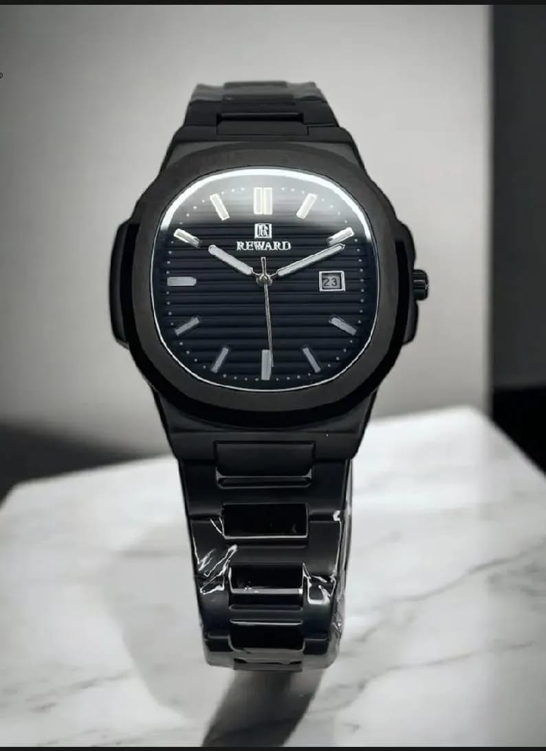 Men's Black Stainless Steel Ultra Thin Quartz Watch