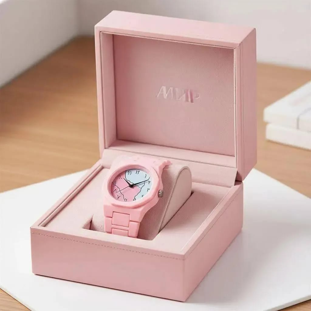 Pink Women's Carbon Fiber Analogue Watch 40mm