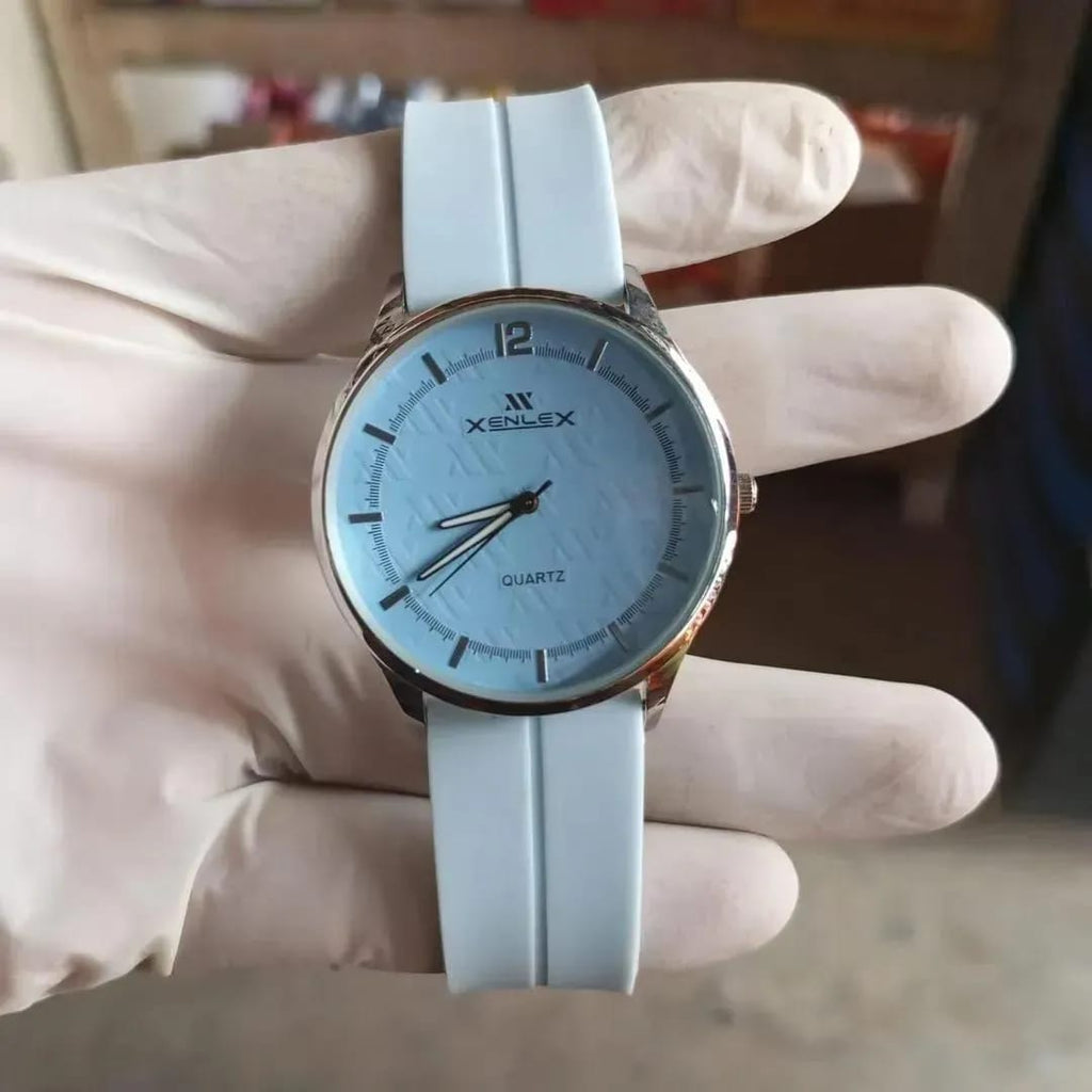 Men's Blue Rubber Watch 45mm Analogue Daily Wear