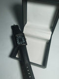 Cartier Tank Style Black Leather Watch ⌚