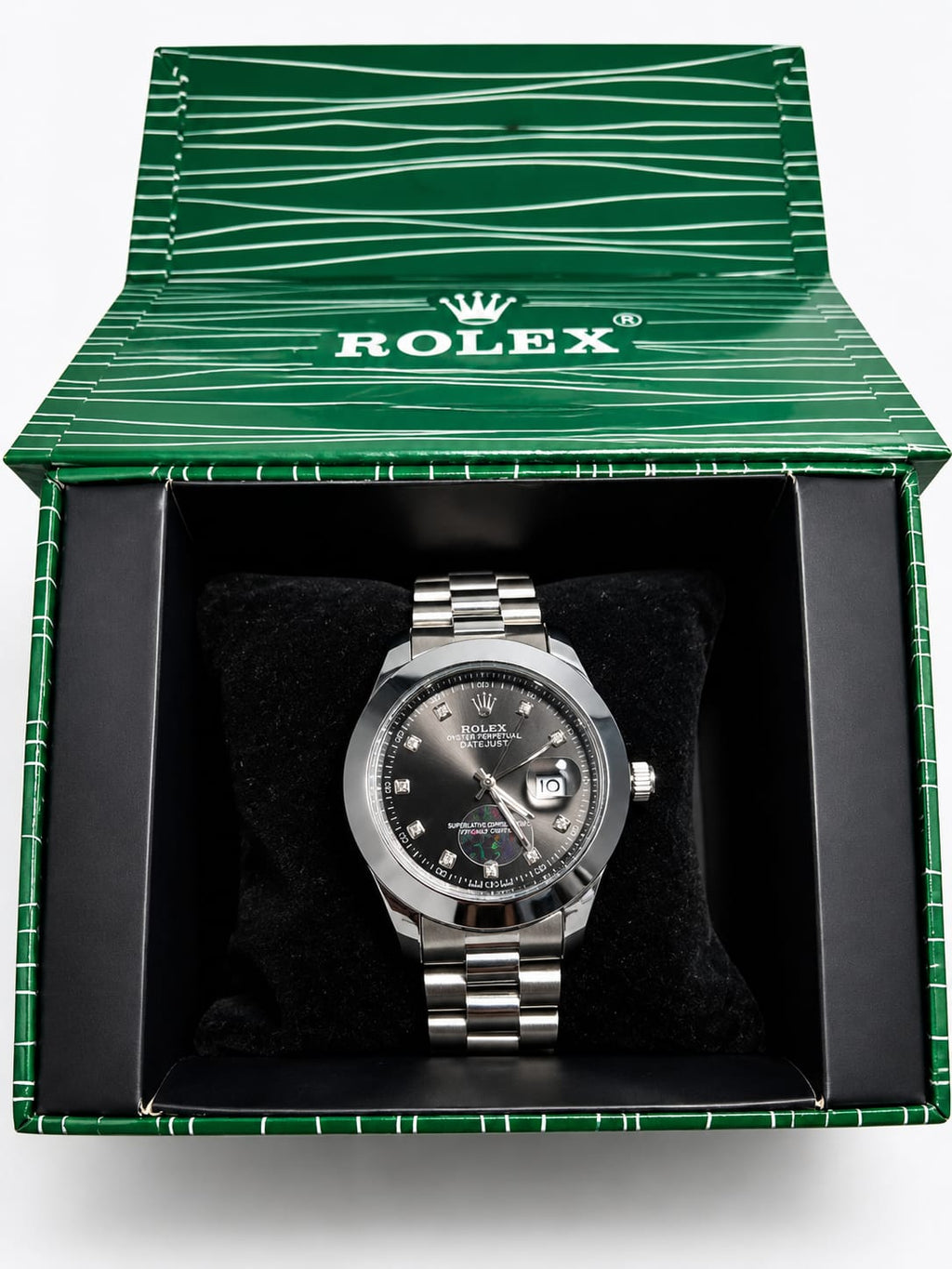 Rolex Datejust Black Dial Silver Watch ⌚