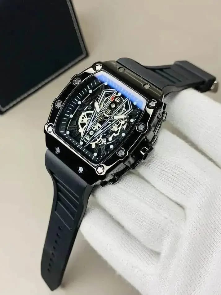 Luxury Skeleton Black Chronograph Watch