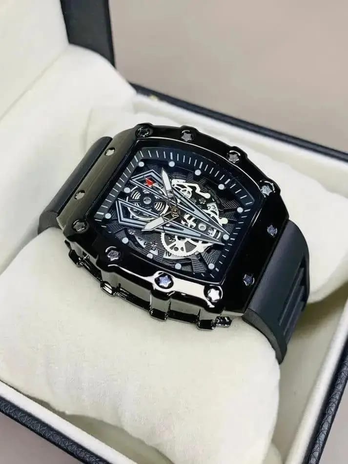Luxury Skeleton Black Chronograph Watch